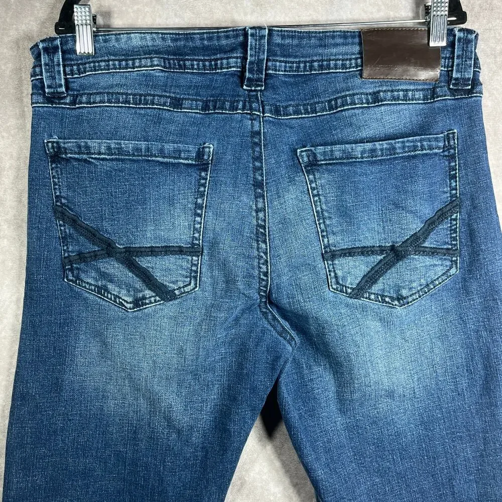 The Axel Jeans Mens Size 36X32 Blue Medium Wash Denim Straight Leg‎ Stretch